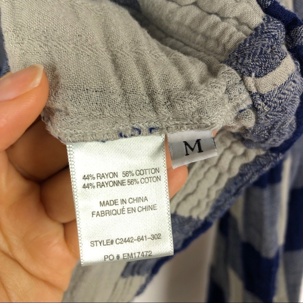 Anthro cloth & stone blue plaid blouse - Picture 6 of 7